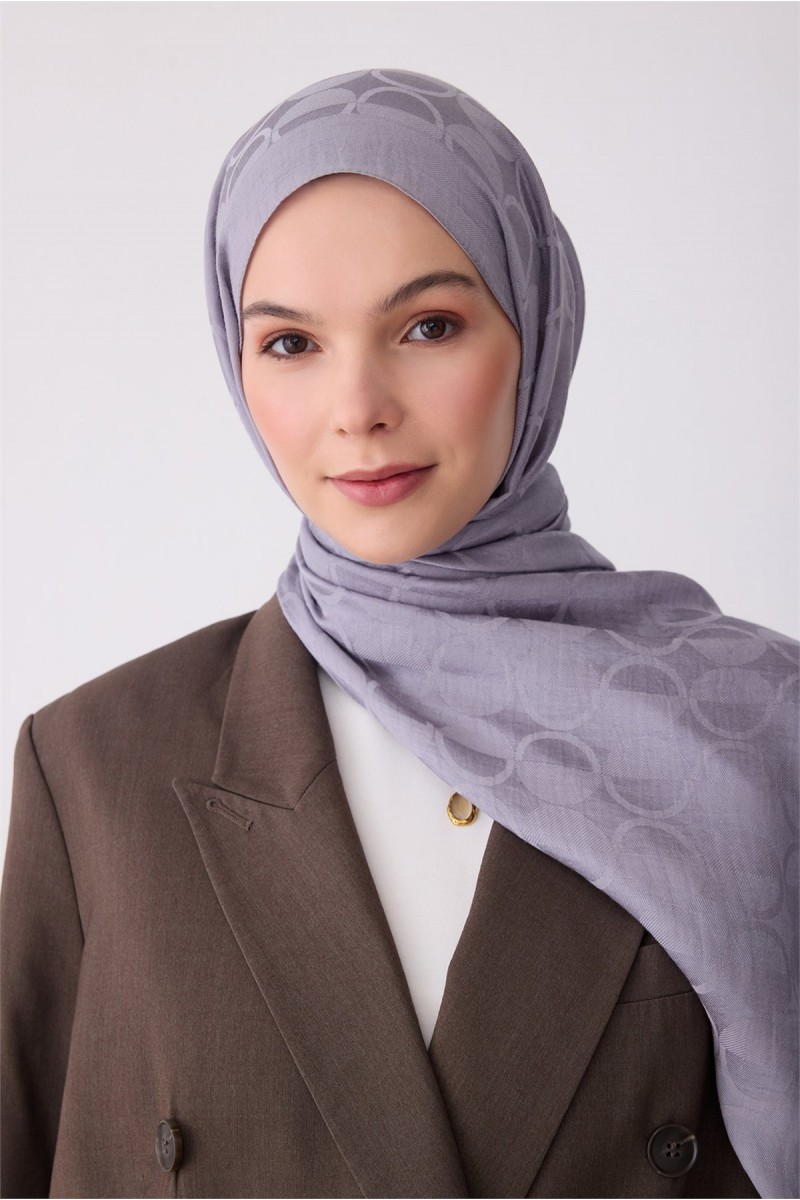 Belli Geometrik Desen Ivory Şal
