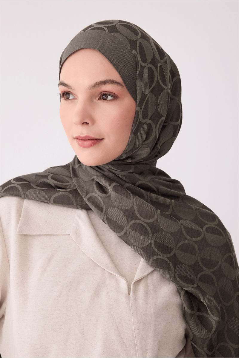 Belli Geometrik Desen Ivory Şal