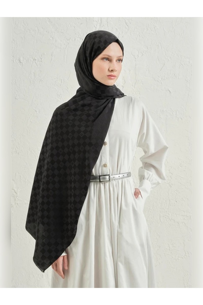Armine Elegance İpek Pamuk Dama Şal 01 Armine Elegance İpek Pamuk Dama Şal 01