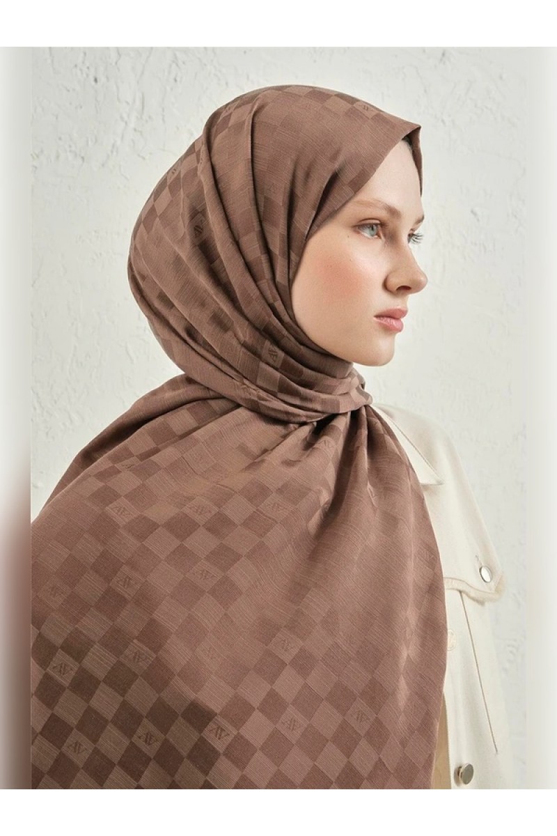 Armine Elegance J.İpek Pamuk Dama Şal - 75 x 195 - 11 Armine Elegance J.İpek Pamuk Dama Şal - 75 x 195 - 11