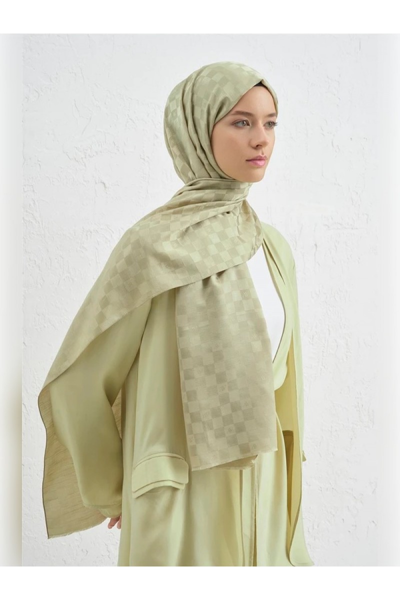 Armine Elegance J.İpek Pamuk Dama Şal - 75 x 195 - 54 Armine Elegance J.İpek Pamuk Dama Şal - 75 x 195 - 54