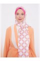 Fuşya Altıgen Desen Angel Şal
