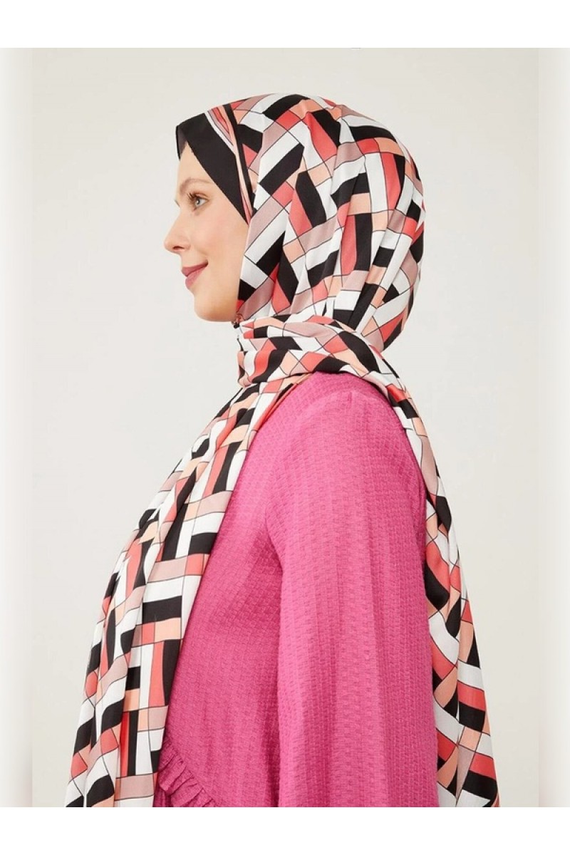 Siyah Küp Desen Angel Şal